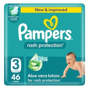 Pampers Rash Protection Diapers Size 3 (6–10 Kg) 46s